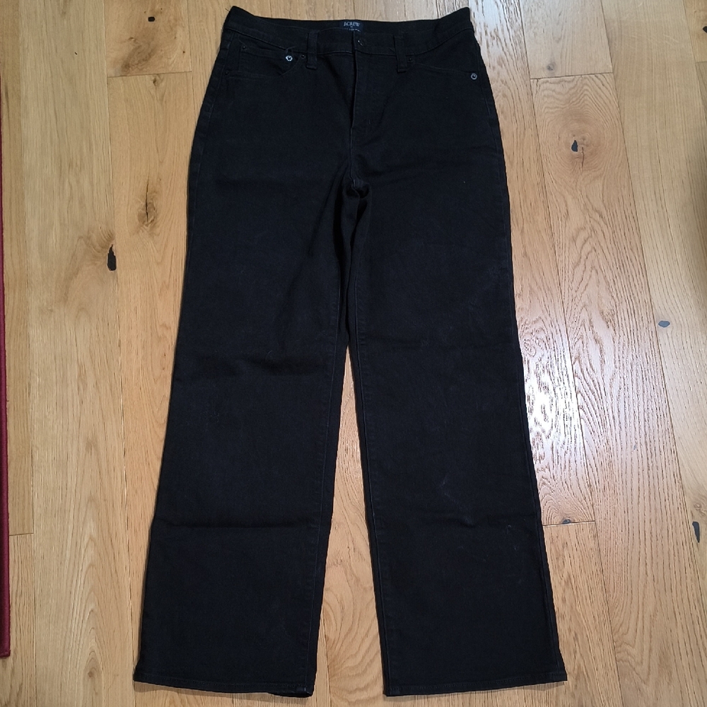J. Crew Full Length Wide-Leg Pants in Black